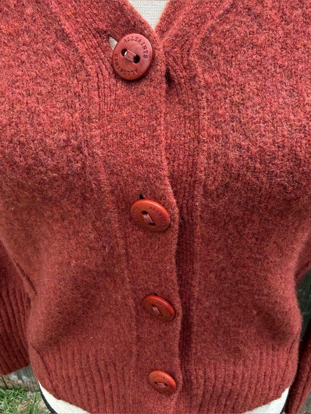 Rust Orange All Saints Cardigan - Picture 4 of 8